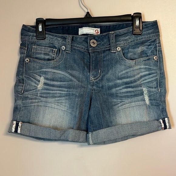 Guess Mid Rise Denim Jean Shorts Sz 27 - Picture 1 of 11